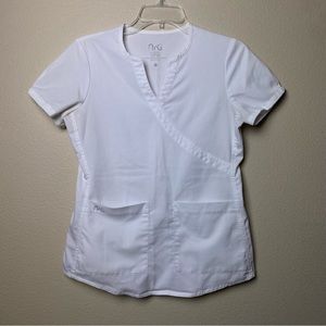 NRG by Barco Mock Wrap Top XS - White